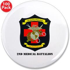 2MBN - M01 - 01 - 2nd Medical Battalion with Text - 3.5" Button (100 pack)