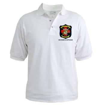 2MBN - A01 - 04 - 2nd Medical Battalion with Text - Golf Shirt - Click Image to Close