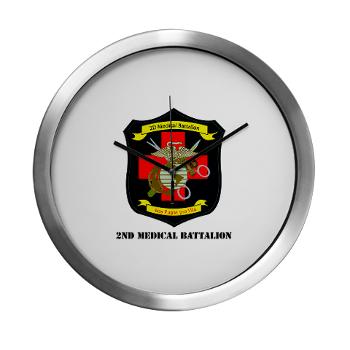 2MBN - M01 - 03 - 2nd Medical Battalion with Text - Modern Wall Clock