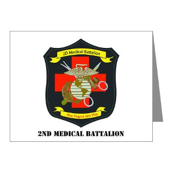 2MBN - M01 - 02 - 2nd Medical Battalion with Text - Note Cards (Pk of 20) - Click Image to Close