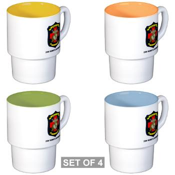 2MBN - M01 - 03 - 2nd Medical Battalion with Text - Stackable Mug Set (4 mugs) - Click Image to Close