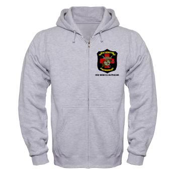 2MBN - A01 - 03 - 2nd Medical Battalion with Text - Zip Hoodie - Click Image to Close