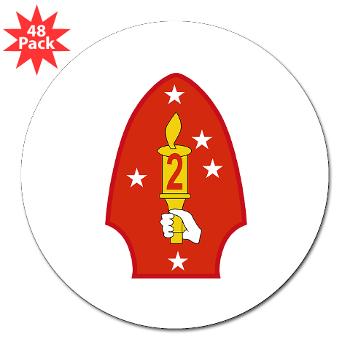 2MD - M01 - 01 - 2nd Marine Division - 3" Lapel Sticker (48 pk)