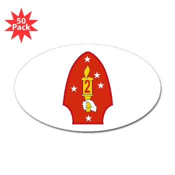 2MD - M01 - 01 - 2nd Marine Division - Sticker (Oval 50 pk)