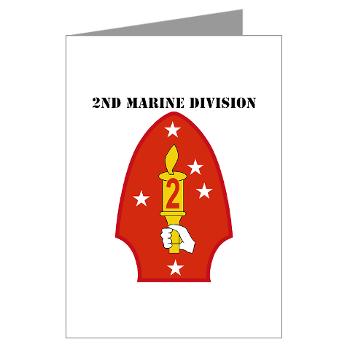 2MD - M01 - 02 - 2nd Marine Division with Text - Greeting Cards (Pk of 20)