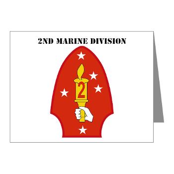 2MD - M01 - 02 - 2nd Marine Division with Text - Note Cards (Pk of 20) - Click Image to Close