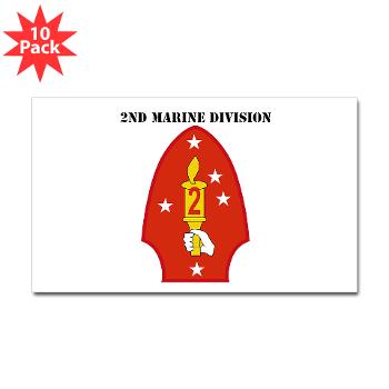 2MD - M01 - 01 - 2nd Marine Division with Text - Sticker (Rectangle 10 pk)