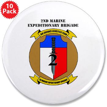 2MEB - M01 - 01 - 2nd Marine Expeditionary Brigade with Text - 3.5" Button (10 pack) - Click Image to Close