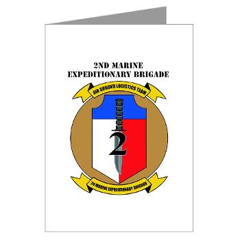 2MEB - M01 - 02 - 2nd Marine Expeditionary Brigade with Text - Greeting Cards (Pk of 20)