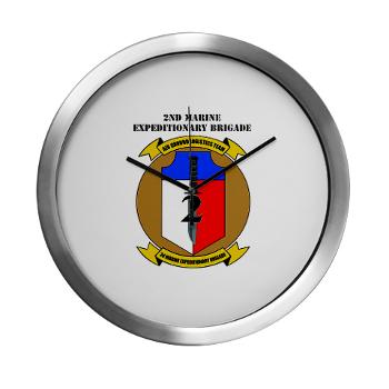 2MEB - M01 - 03 - 2nd Marine Expeditionary Brigade with Text - Modern Wall Clock