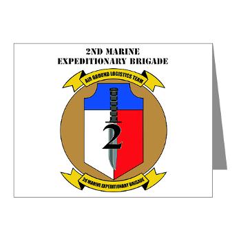 2MEB - M01 - 02 - 2nd Marine Expeditionary Brigade with Text - Note Cards (Pk of 20) - Click Image to Close