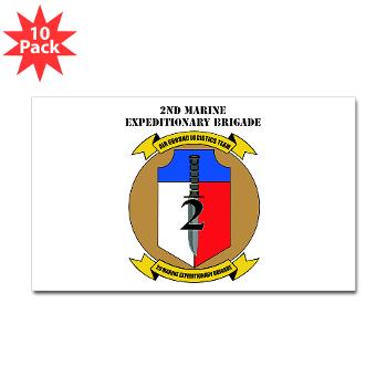 2MEB - M01 - 01 - 2nd Marine Expeditionary Brigade with Text - Sticker (Rectangle 10 pk)