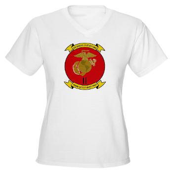 2MEF - A01 - 04 - 2nd Marine Expeditionary Force Women's V-Neck T-Shirt - Click Image to Close