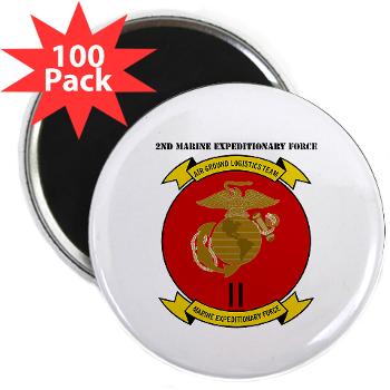 2MEF - M01 - 01 - 2nd Marine Expeditionary Force with Text 2.25" Magnet (100 pack)