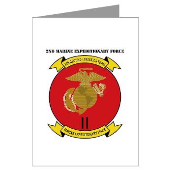 2MEF - M01 - 02 - 2nd Marine Expeditionary Force with Text Greeting Cards (Pk of 10)