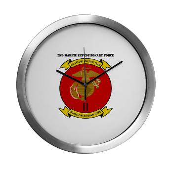 2MEF - M01 - 03 - 2nd Marine Expeditionary Force with Text Modern Wall Clock