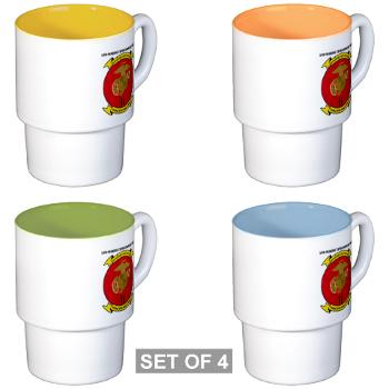 2MEF - M01 - 03 - 2nd Marine Expeditionary Force with Text Stackable Mug Set (4 mugs)