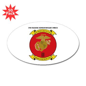 2MEF - M01 - 01 - 2nd Marine Expeditionary Force with Text Sticker (Oval 50 pk)
