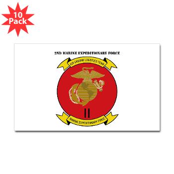 2MEF - M01 - 01 - 2nd Marine Expeditionary Force with Text Sticker (Rectangle 10 pk)