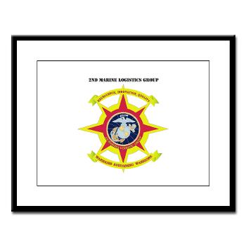 2MLG - M01 - 02 - 2nd Marine Logistics Group with Text - Large Framed Print