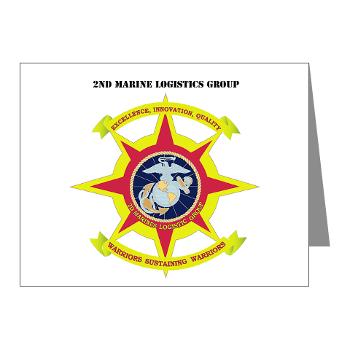 2MLG - M01 - 02 - 2nd Marine Logistics Group with Text - Note Cards (Pk of 20)
