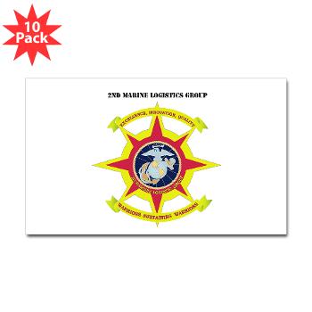 2MLG - M01 - 01 - 2nd Marine Logistics Group with Text - Sticker (Rectangle 10 pk)