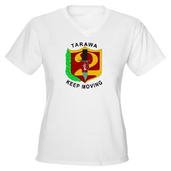 2MR - A01 - 04 - 2nd Marine Regiment Women's V-Neck T-Shirt