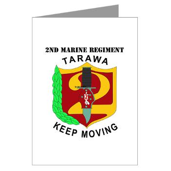 2MR - M01 - 02 - 2nd Marine Regiment with Text Greeting Cards (Pk of 20)