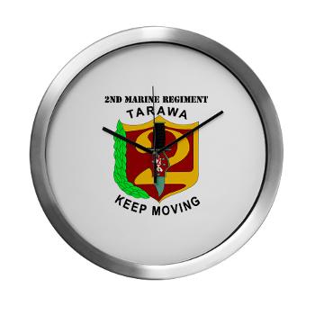 2MR - M01 - 03 - 2nd Marine Regiment with Text Modern Wall Clock
