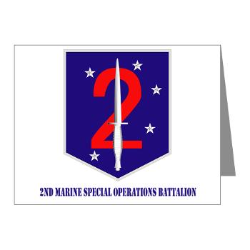 2MSOB - M01 - 02 - 2nd Marine Special Operations Bn with Text - Note Cards (Pk of 20) - Click Image to Close