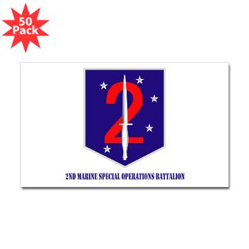 2MSOB - M01 - 01 - 2nd Marine Special Operations Bn with Text - Sticker (Rectangle 50 pk)