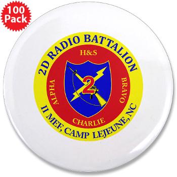 2RB - A01 - 01 - USMC - 2nd Radio Battalion - 3.5" Button (100 pack)