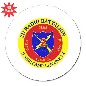 2RB - A01 - 01 - USMC - 2nd Radio Battalion - 3" Lapel Sticker (48 pk)