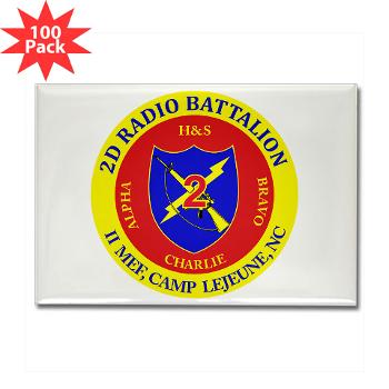 2RB - A01 - 01 - USMC - 2nd Radio Battalion - Rectangle Magnet (100 pack)