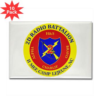 2RB - A01 - 01 - USMC - 2nd Radio Battalion - Rectangle Magnet (10 pack) - Click Image to Close