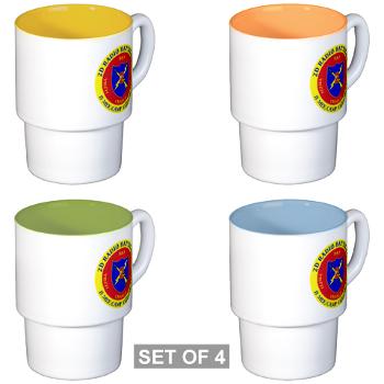 2RB - A01 - 01 - USMC - 2nd Radio Battalion - Stackable Mug Set (4 mugs)