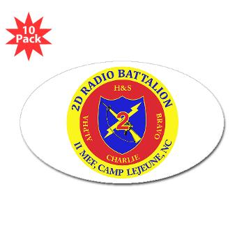 2RB - A01 - 01 - USMC - 2nd Radio Battalion - Sticker (Oval 10 pk)