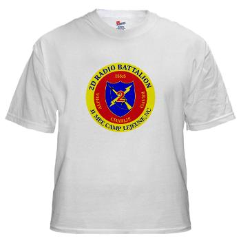 2RB - A01 - 01 - USMC - 2nd Radio Battalion - White T-Shirt - Click Image to Close