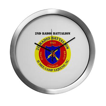 2RB - A01 - 01 - USMC - 2nd Radio Battalion with Text - Modern Wall Clock