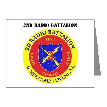 2RB - A01 - 01 - USMC - 2nd Radio Battalion with Text - Note Cards (Pk of 20)