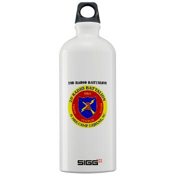 2RB - A01 - 01 - USMC - 2nd Radio Battalion with Text - Sigg Water Bottle 1.0L