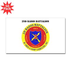 2RB - A01 - 01 - USMC - 2nd Radio Battalion with Text - Sticker (Rectangle 50 pk)