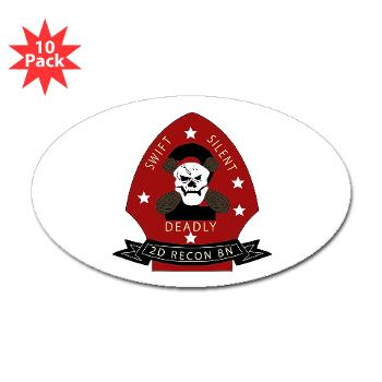 2RB - M01 - 01 - 2nd Reconnaissance Bn Sticker (Oval 10 pk) - Click Image to Close