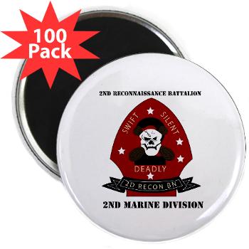 2RB - M01 - 01 - 2nd Reconnaissance Bn with Text 2.25" Magnet (100 pack) - Click Image to Close