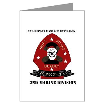 2RB - M01 - 02 - 2nd Reconnaissance Bn with Text Greeting Cards (Pk of 10)