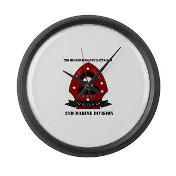 2RB - M01 - 03 - 2nd Reconnaissance Bn with Text Large Wall Clock