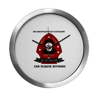 2RB - M01 - 03 - 2nd Reconnaissance Bn with Text Modern Wall Clock - Click Image to Close