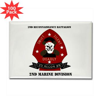 2RB - M01 - 01 - 2nd Reconnaissance Bn with Text Rectangle Magnet (100 pack)