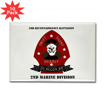 2RB - M01 - 01 - 2nd Reconnaissance Bn with Text Rectangle Magnet (10 pack)