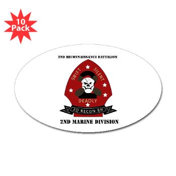 2RB - M01 - 01 - 2nd Reconnaissance Bn with Text Sticker (Oval 10 pk)